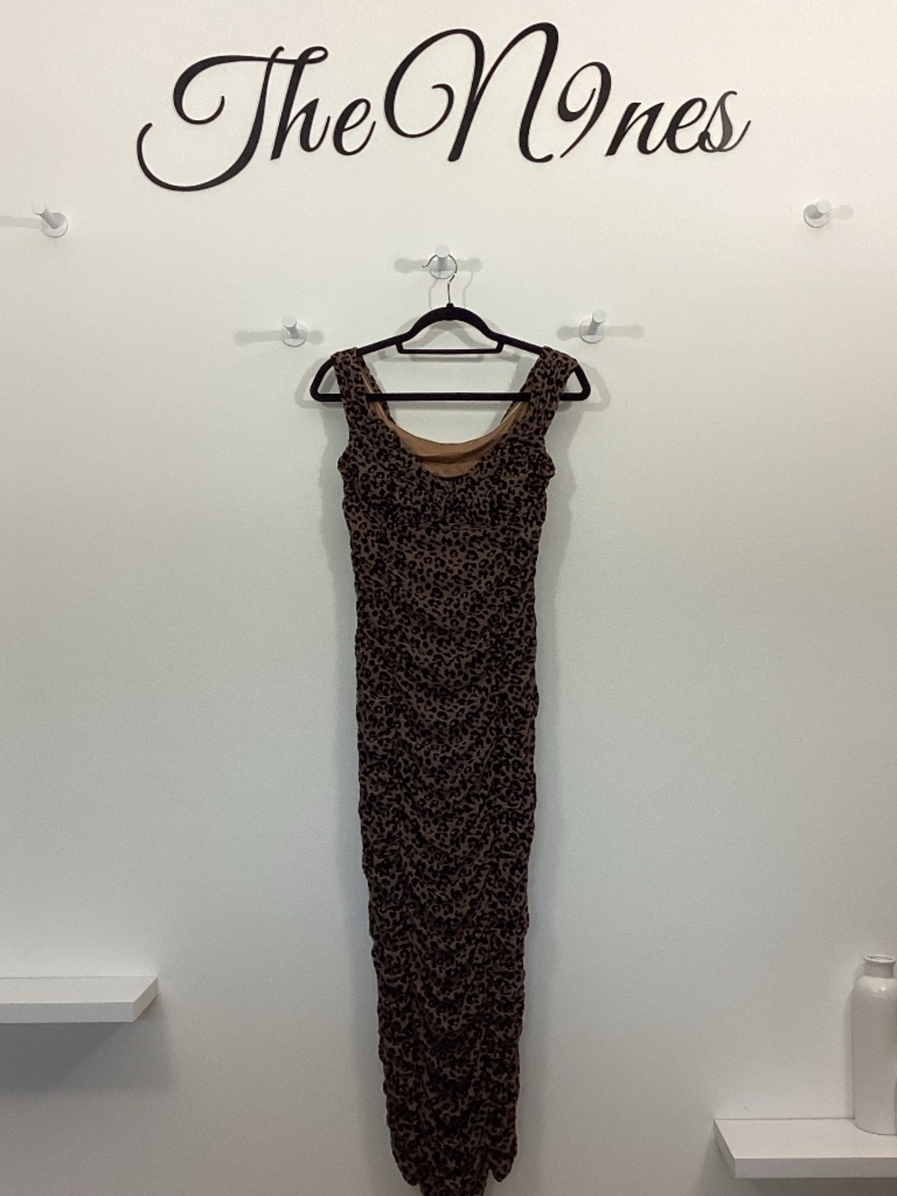 Majorelle Leopard Brown & Black Elegant Column Dress NWOT large